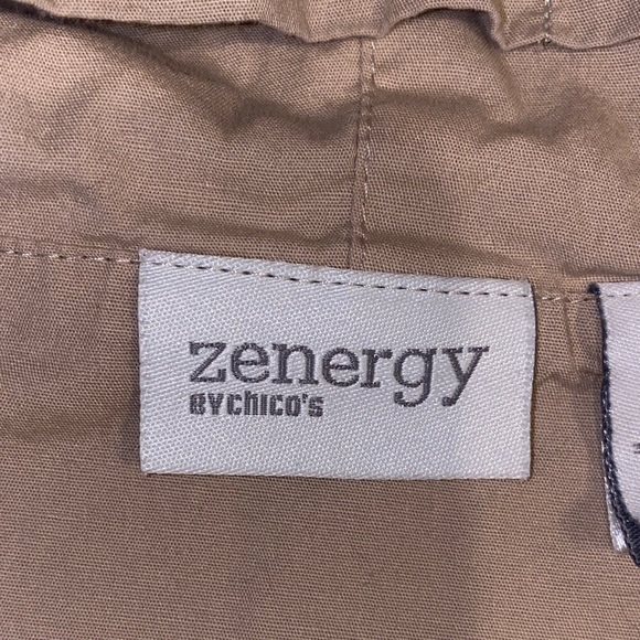 $3/$60 Zenergy by Chico’s Beige Utility Jacket with Hood Size 2 / Large - Picture 9 of 11